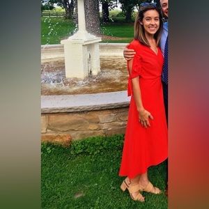 TOPSHOP Red Wrap Dress